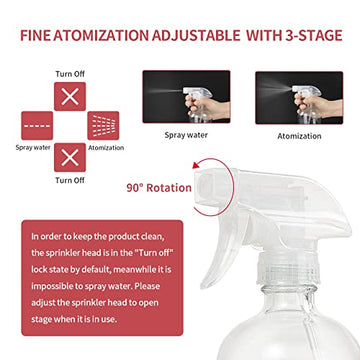 Empty Clear Glass Spray Bottles with Silicone Sleeve Protection
